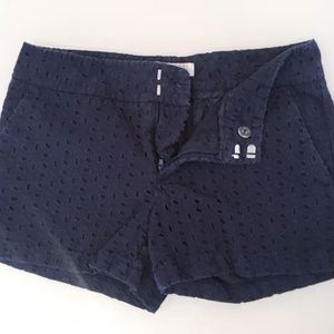Navy Eyelet Shorts